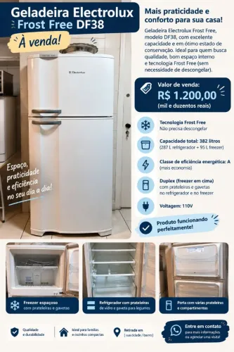 GELADEIRA ELECTROLUX FROST FREE À VENDA!