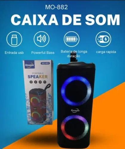 ? Caixa de Som Bluetooth Atomo MO-882 LED RGB - R$70 ?