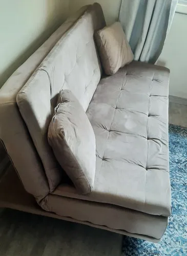 Sofa-cama New Regis Epsilon 3 Lugares ( L: 185cm ) Casal Reclinavel 3 posicoes Veludo Cast
