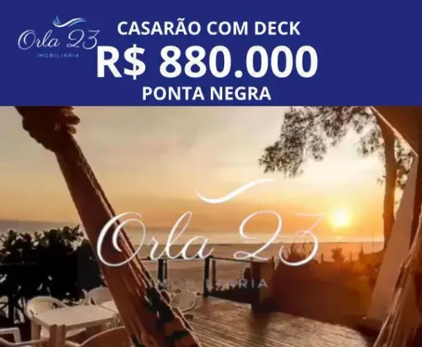 PONTA NEGRA, ORLA 23 IMOBILIÁRIA VENDE! Casarão com 2 quartos e linda vista em Maricá.