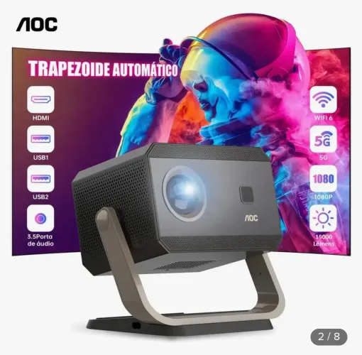 AOC Projeto portátil Full HD 4k 1080p foco