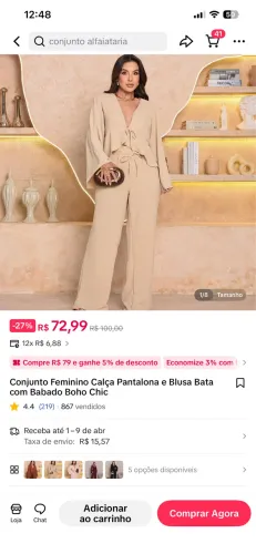 Conjunto novo veste do 36 ao 40