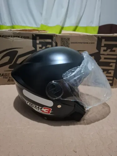 CAPACETE ABERTO PRO TORK NEW LIBERTY 3 SOLID FOSCO PRETO FOSCO TAM. 60 VIS. TRANSPARENTE
