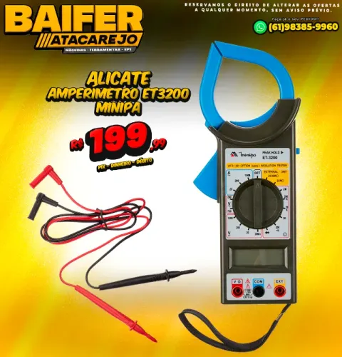 Alicate Amperímetro ET3200 Minipa