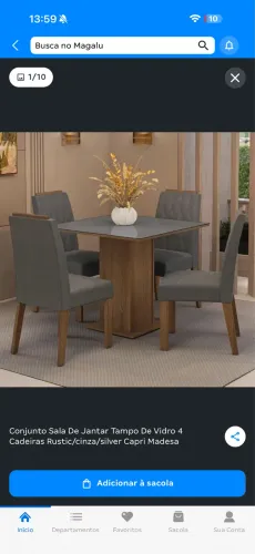 Mesa de jantar 4 cadeiras