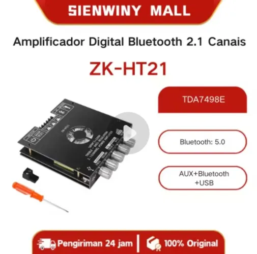 Amplificador ZK-HT21 2.1 Canais 160W*2+220W Bluetooth 5.0