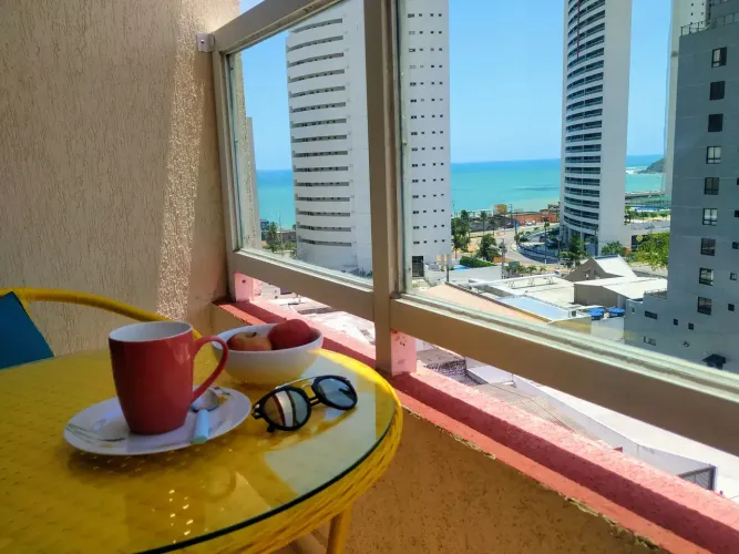 Flat Mobiliado com Vista Mar em Ponta Negra Perfeito para Home Office e Temporada!