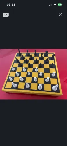 Tabuleiro de xadrez e Dama em madeira 2 em 1 