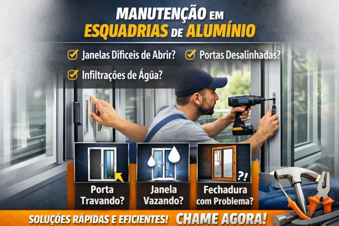 Manutenção de esquadrias de alumínios, box e blindex 