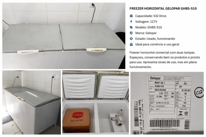 Oportunidade Freezer Gelopar (532L)