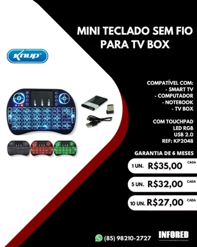 Mini Teclado Sem Fio TV Box