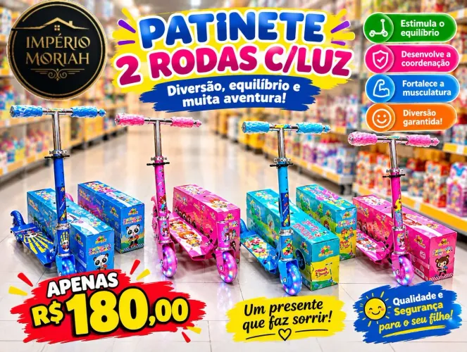 Patinete duas rodas com Luz