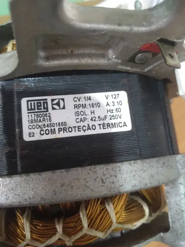 Motor de lavadora eletrolux Weg 1/4 cv  1610rpm 