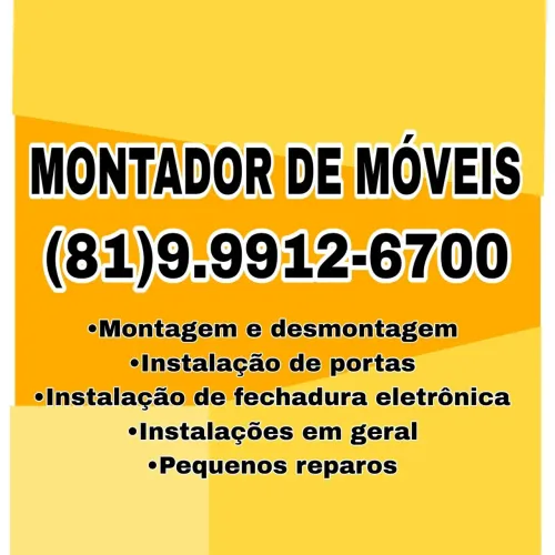 Montador de móveis, instalação de fechadura eletrônica, instalação de porta etc...