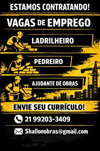 Contratação pedreiro/ ajudante obra/pintor