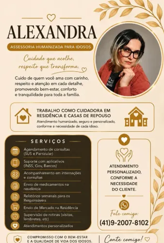  Cuidadora de Idosos - Atendimento Humanizado e de Confiança