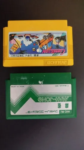 Lote com Dois Jogos do Famicom ( Nintendinho)City Connection e Mah-Jong