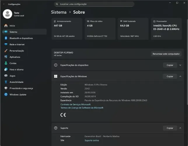 Memória Corsair 64 GB 2400Mhz