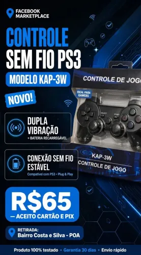 Controle sem fio para PS3