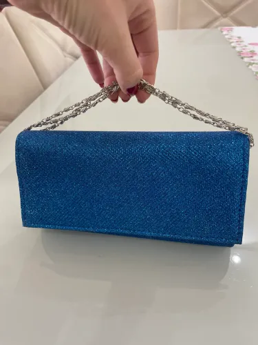 Bolsa clutch de festa na cor azul royal