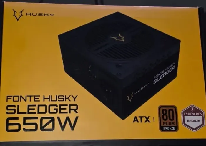 Fonte Husky Sledger 650W, 80 Plus Bronze, Cybenetics Bronze, PFC ativo, Bivolt