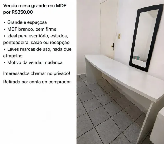 Mesa grande escritório