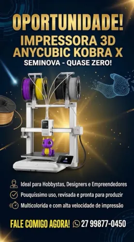 Impressora 3D Kobra X Anycubic SemiNova 