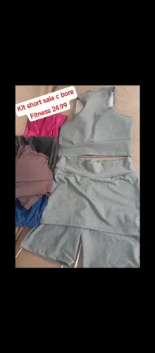 Kit 2 pçs Fitness short saia e bore