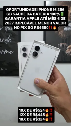 iPhone 16 256 GB SEMINOVO COMPLETO NA CAIXA