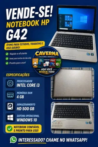 Notebook HP G42 I3 4GB RAM 500GB HD