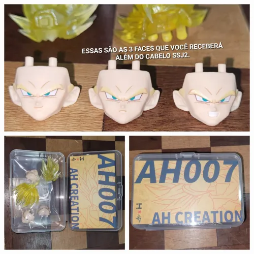 Cabeça KIT LITE AH 007 Gohan Head Ssj Dragon Ball Z para action figure Bandai