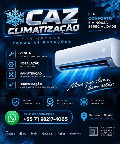 Instalação e manutenção de ar condicionado residencial e comercial