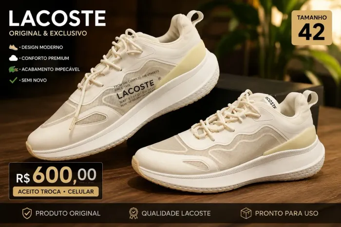 Tênis masculino 42.43 Lacoste