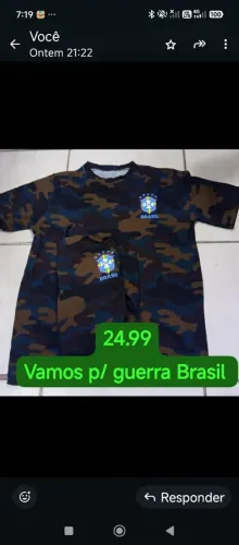 Camisa de guerreiros do Brasil