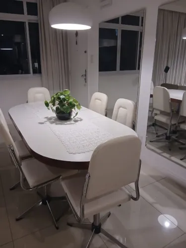 Mesa de Jantar Brigatto Extensível + 6 Cadeiras Originais