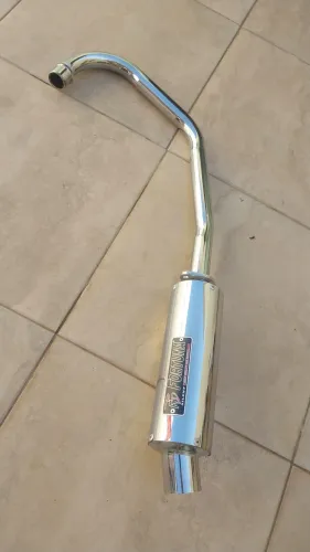 Escapamento Fortuna 125cc motor vareta e luva para guidão