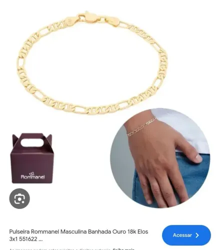 Pulseira rommanel banhada a ouro 18k. Valor original: 798,00, estou vendendo por 500,00