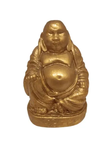Estatueta Buda HOTEI 3d pintura à mão dourada