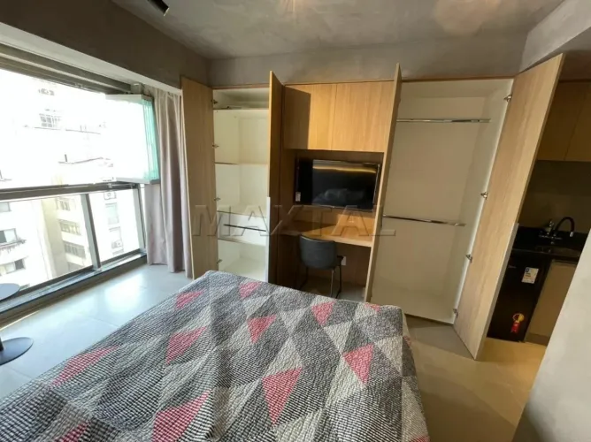 Apartamento para locação, 1 dormitório, 1 suíte, 24m²,na região da Consolação.