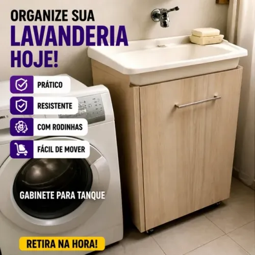 ORGANIZE SUA LAVANDERIA HOJE - MÓVEL PARA TANQUE COM RODINHAS