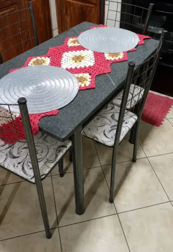Entrega Rápida Mesa Retangular de Granito 4cadeiras