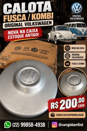 Calota Prata Fusca/Kombi Original Vw Nova Na Caixa Estoque Antigo