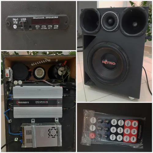 Caixa de Som Potente - Sistema Completo com Subwoofer + Módulo Taramps