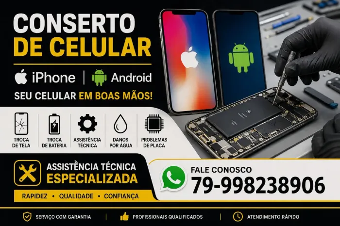 Serviço geral em celular.