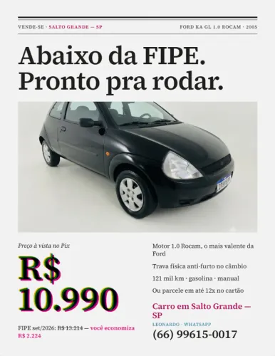 Ford KA GL 1.0i Zetec Rocam 2005