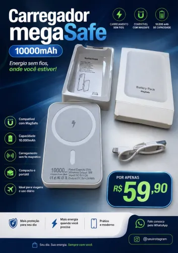 Carregador MegaSafe indução