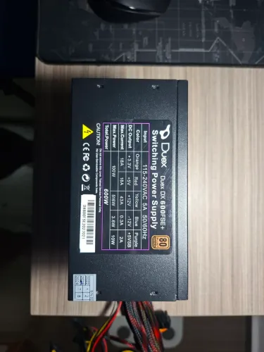 Fonte PC Gamer Duex DX 600FSE+ 600W 80 Plus Bronze PFC Ativo