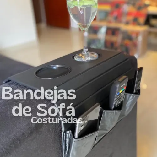 Bandeja Esteira de Sofa Porta Copo e Controle Costurada _ CS261