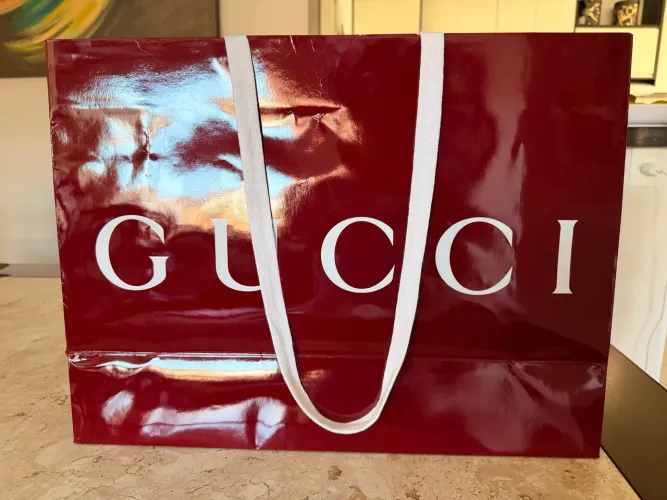 Sacola original Gucci vermelha tamanho médio