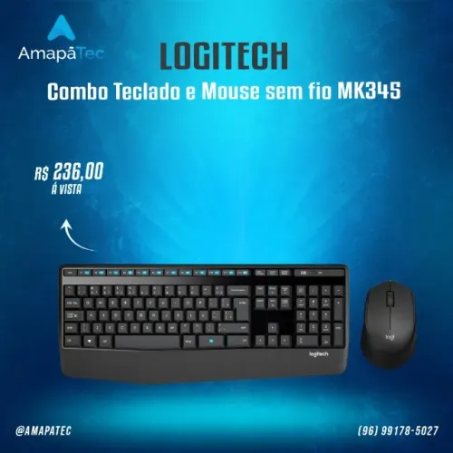 Combo Teclado e Mouse sem fio Logitech MK235